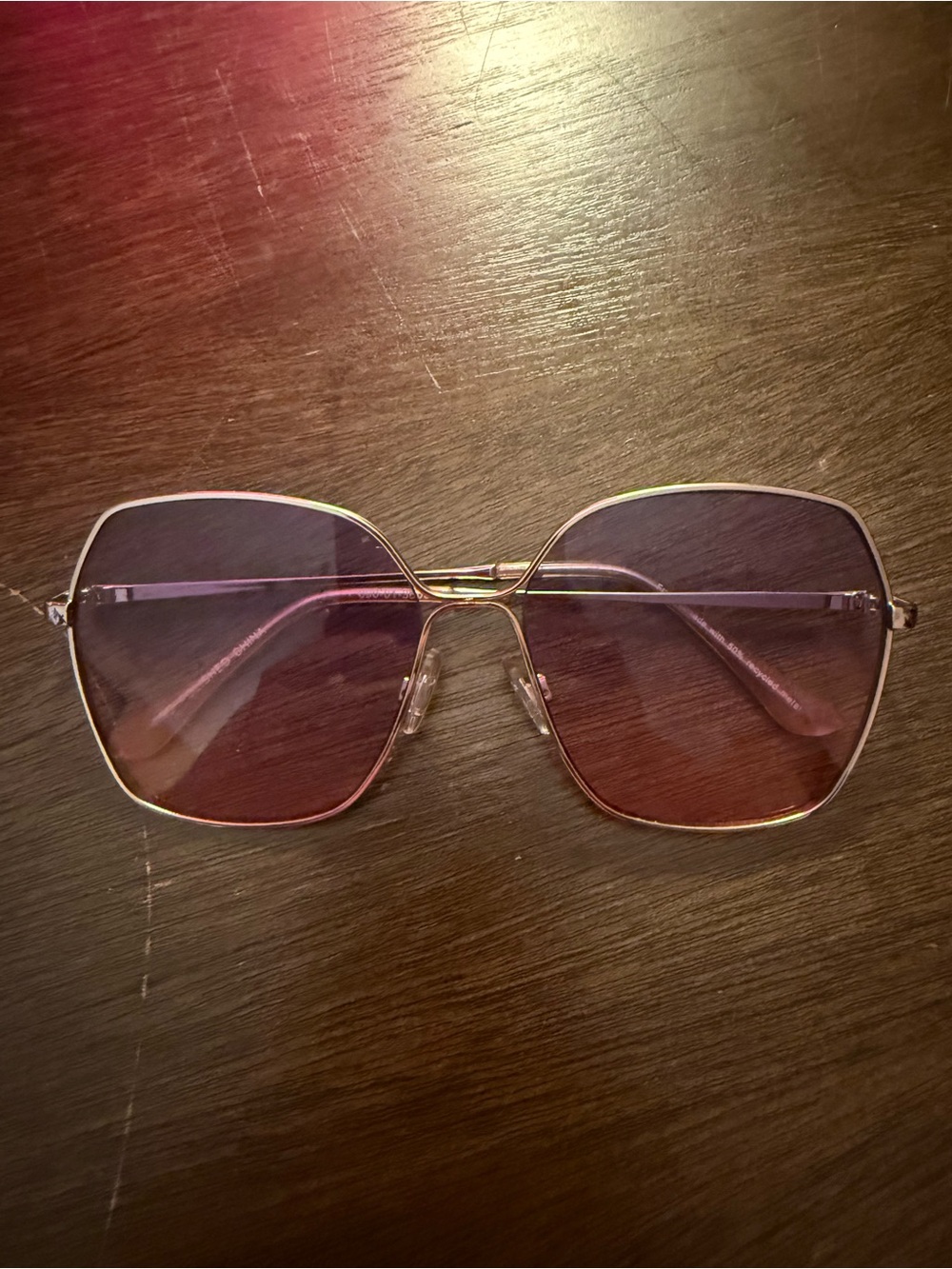 A New Day Oversized Ombre Square Sunglasses Pink & Gold